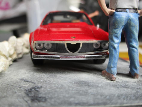 Diorama of Alfa Romeo Junior Zagato 1600